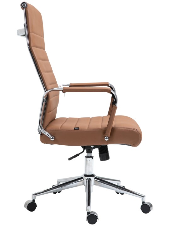 Chaise de bureau Columbus cuir véritable, brun clair