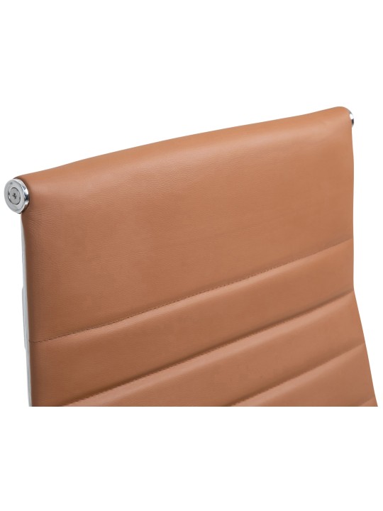 Chaise de bureau Columbus cuir véritable, brun clair