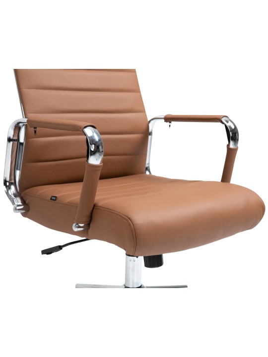Chaise de bureau Columbus cuir véritable, brun clair