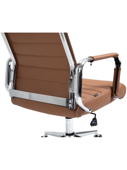 Chaise de bureau Columbus cuir véritable, brun clair