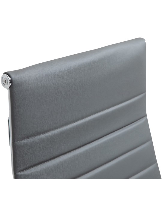 Chaise de bureau Columbus cuir véritable, gris