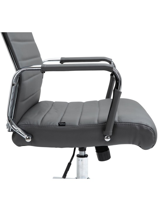 Chaise de bureau Columbus cuir véritable, gris