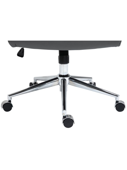 Chaise de bureau Columbus cuir véritable, gris