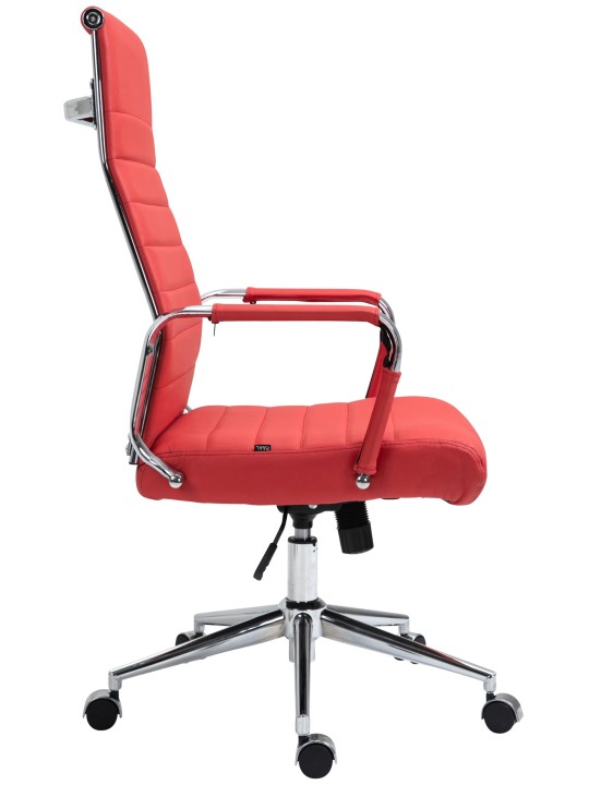 Chaise de bureau Columbus cuir véritable, rouge