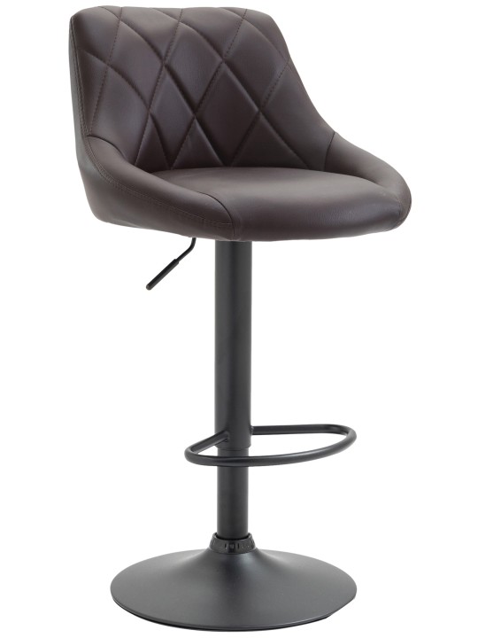 Tabouret de bar Lazio simili cuir, brun