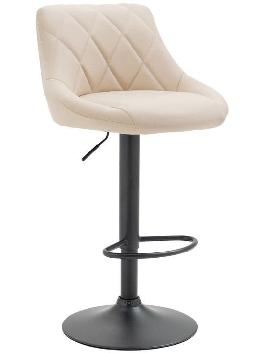 Tabouret de bar Lazio simili cuir, crème