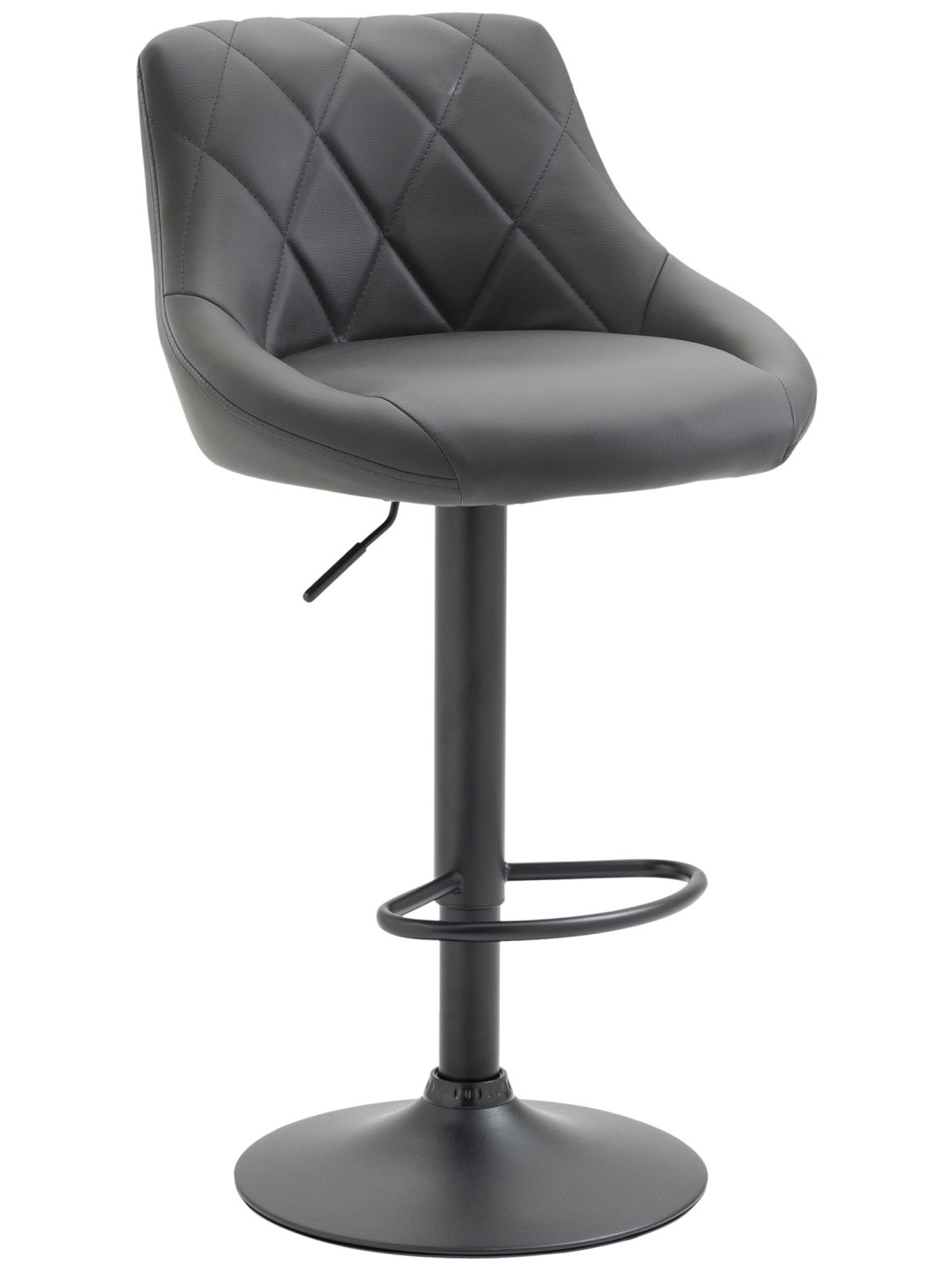 Tabouret de bar Lazio simili cuir, gris