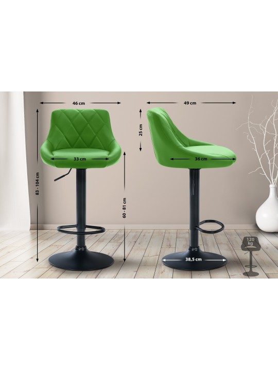 Tabouret de bar Lazio simili cuir, vert Tabouret de bar Lazio simili cuir, vert