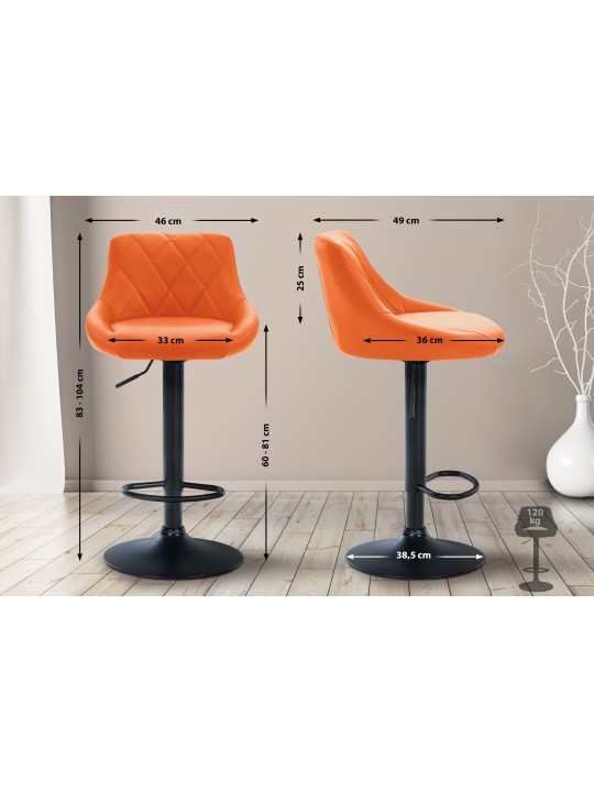 Tabouret de bar Lazio simili cuir, orange