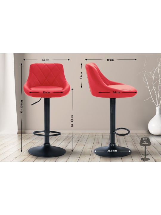 Tabouret de bar Lazio simili cuir, rouge Tabouret de bar Lazio simili cuir, rouge