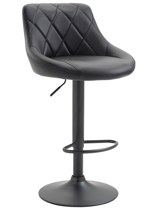 Tabouret de bar Lazio simili cuir, noir