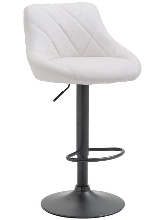 Tabouret de bar Lazio simili cuir, blanc
