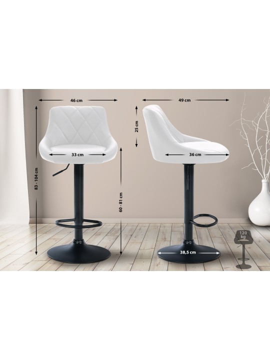 Tabouret de bar Lazio simili cuir, blanc