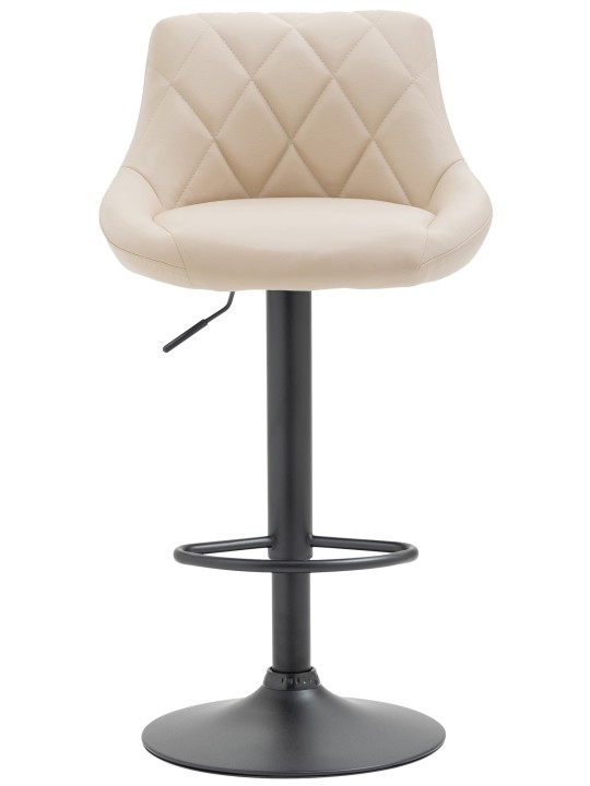 Tabouret de bar Lazio simili cuir, crème
