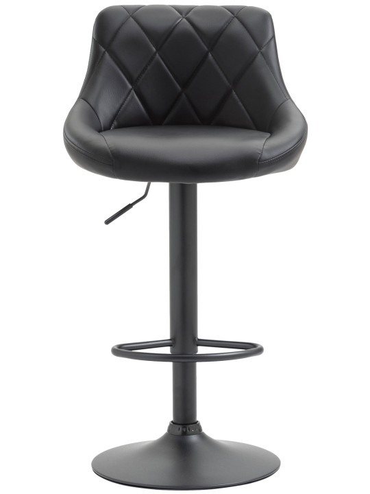 Tabouret de bar Lazio simili cuir, noir