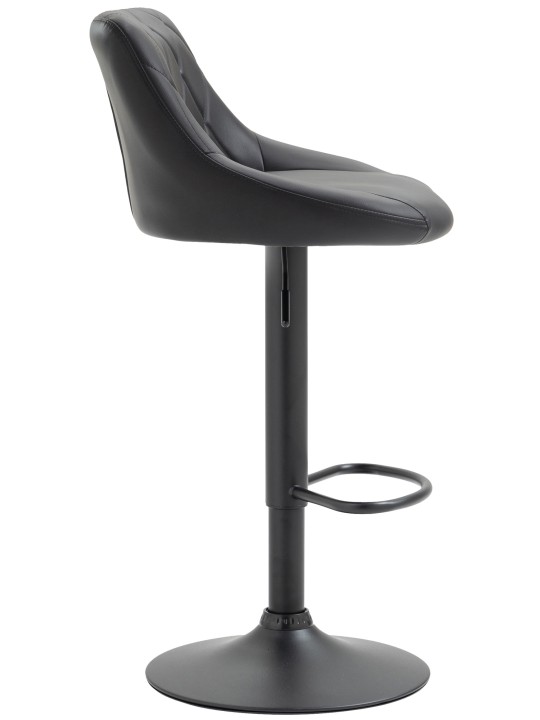 Tabouret de bar Lazio simili cuir, noir