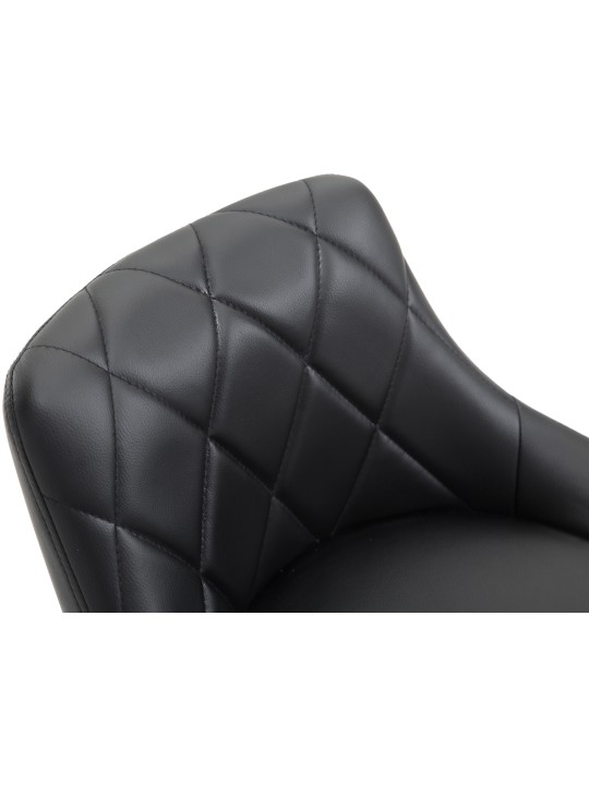 Tabouret de bar Lazio simili cuir, noir