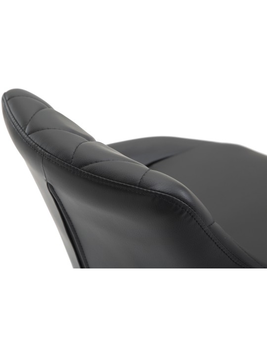 Tabouret de bar Lazio simili cuir, noir