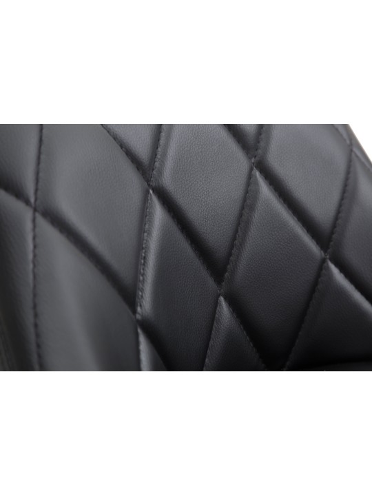 Tabouret de bar Lazio simili cuir, noir