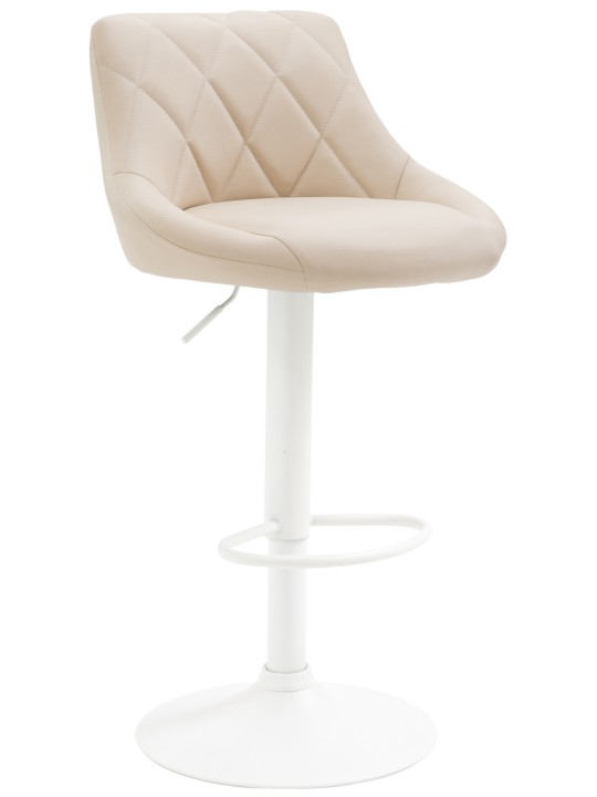 Tabouret de bar Lazio simili cuir, crème