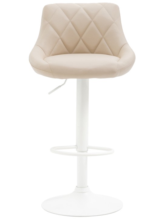 Tabouret de bar Lazio simili cuir, crème