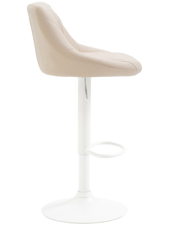 Tabouret de bar Lazio simili cuir, crème