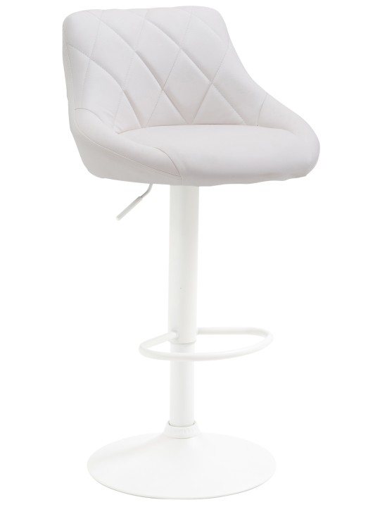 Tabouret de bar Lazio simili cuir, blanc