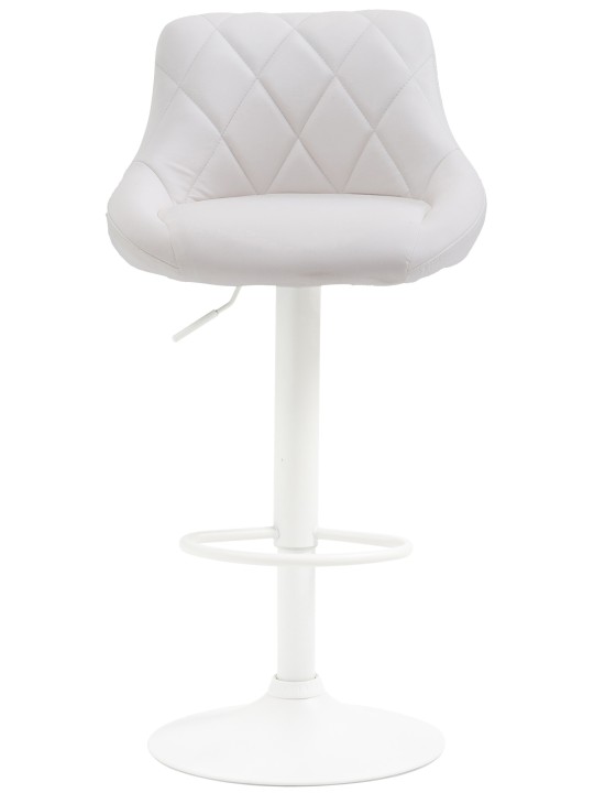 Tabouret de bar Lazio simili cuir, blanc
