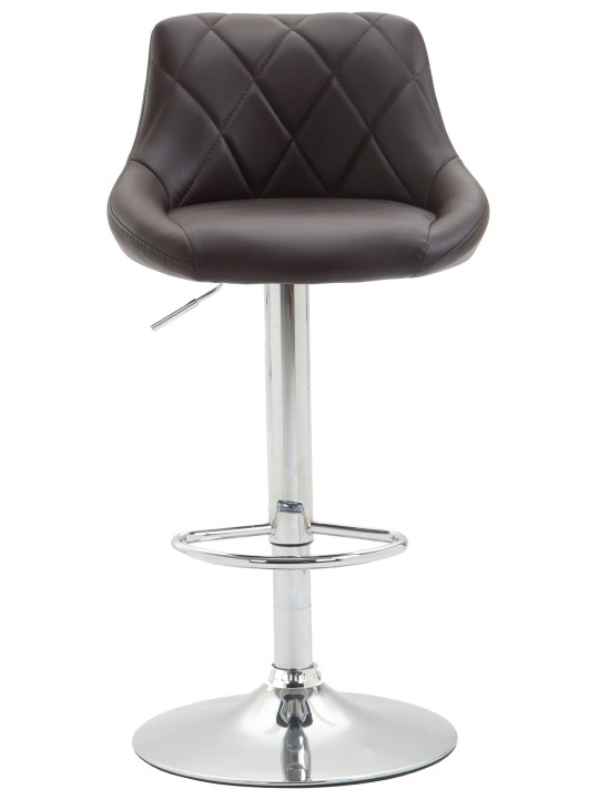 Tabouret de bar Lazio simili cuir chromé, brun
