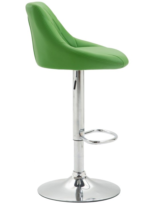Tabouret de bar Lazio simili cuir chromé, vert