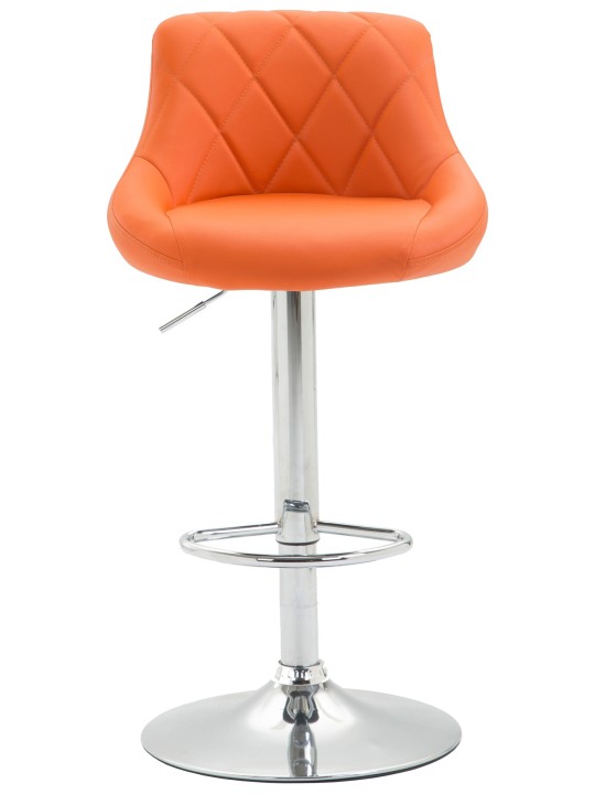 Tabouret de bar Lazio simili cuir chromé, orange Tabouret de bar Lazio simili cuir chromé, orange