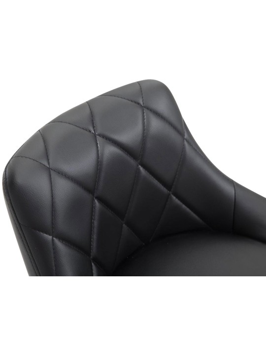 Tabouret de bar Lazio simili cuir chromé, noir