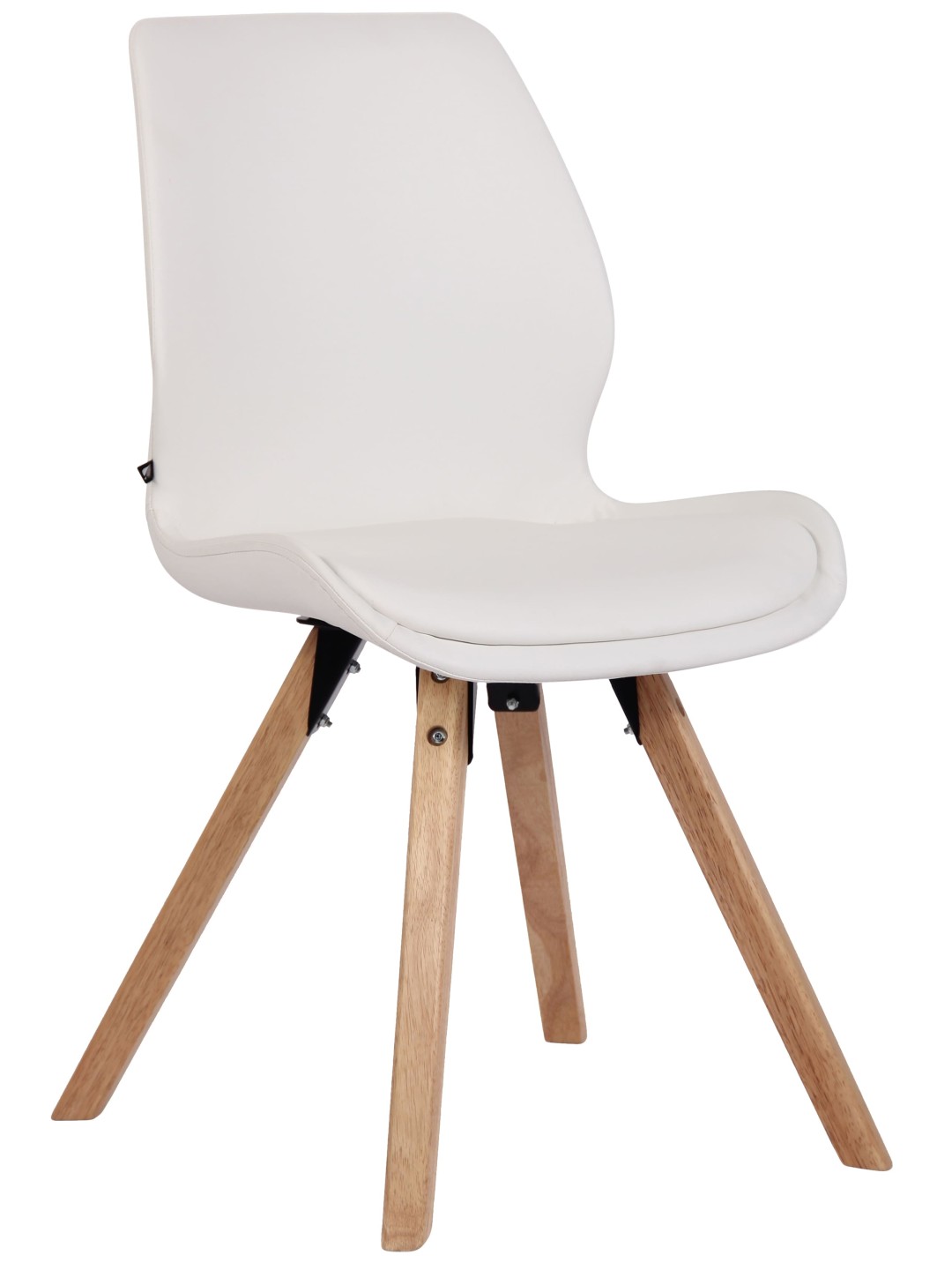 Chaise Luna simili cuir, blanc