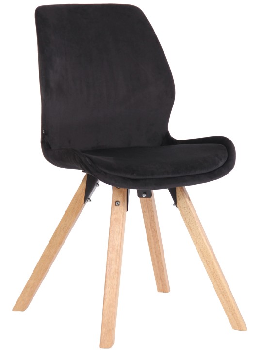 Chaise Luna Velours, noir