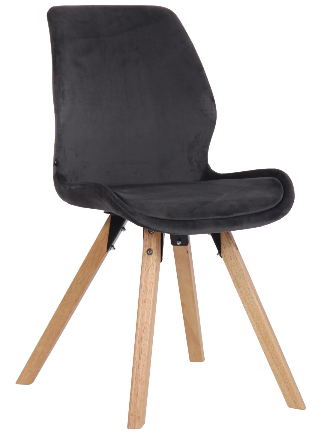 Chaise Luna Velours, gris foncé