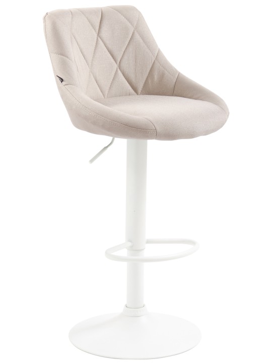 Tabouret de bar Lazio tissu, crème