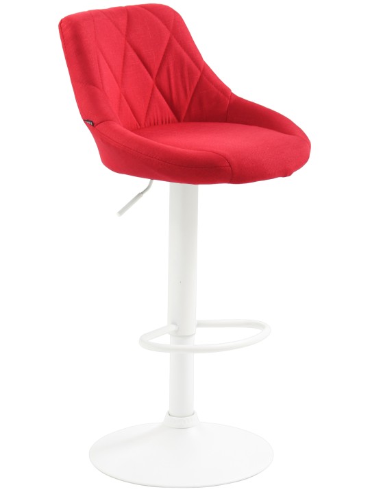 Tabouret de bar Lazio tissu, rouge