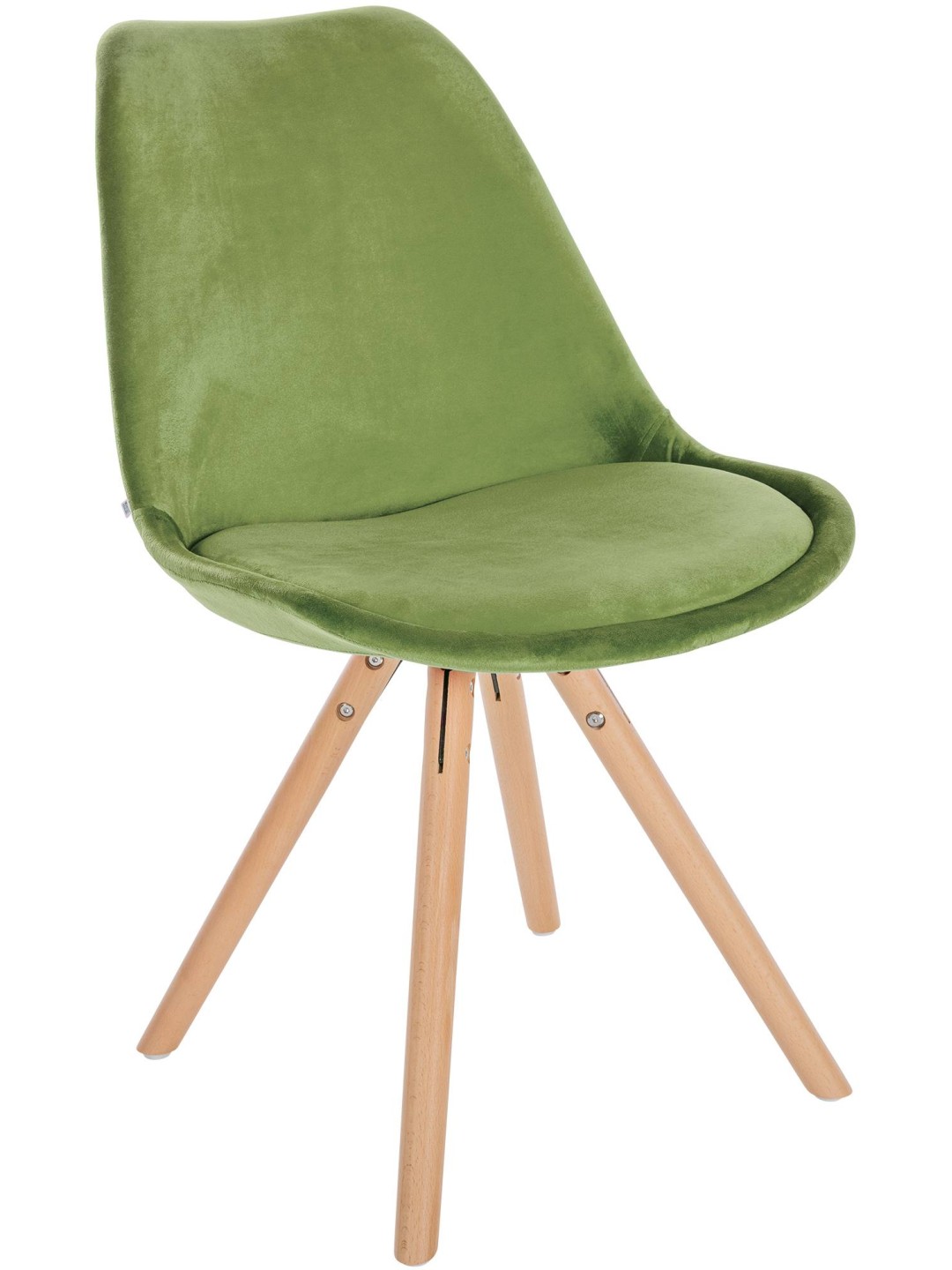 Chaise Sofia Velours Ronde, vert clair