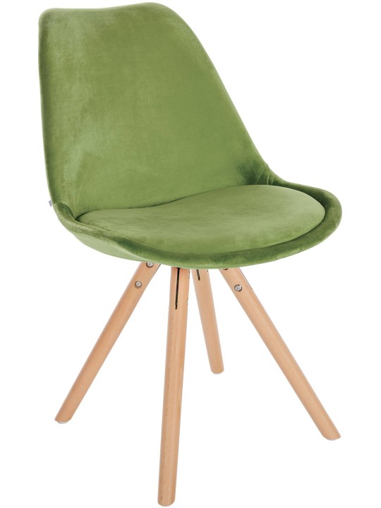 Chaise Sofia Velours Ronde, vert clair