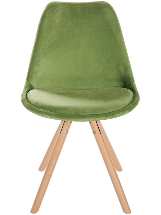 Chaise Sofia Velours Ronde, vert clair