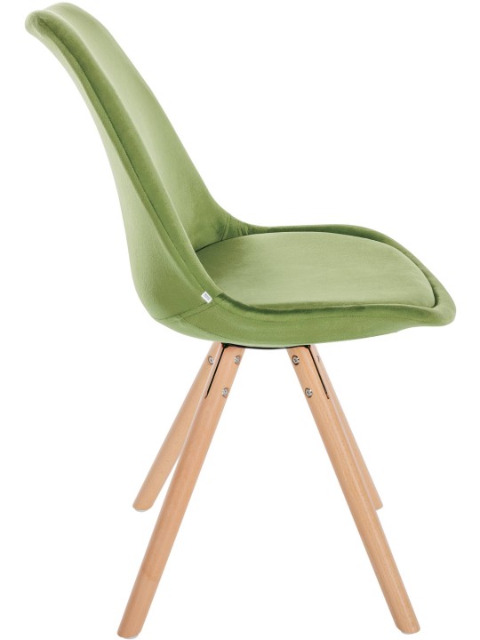 Chaise Sofia Velours Ronde, vert clair