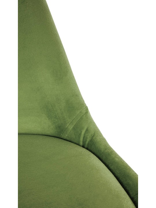 Chaise Sofia Velours Ronde, vert clair