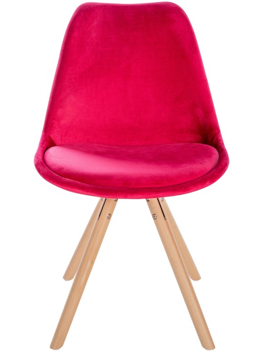 Chaise Sofia Velours Ronde, rouge