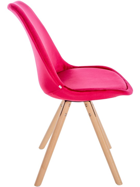 Chaise Sofia Velours Ronde, rouge