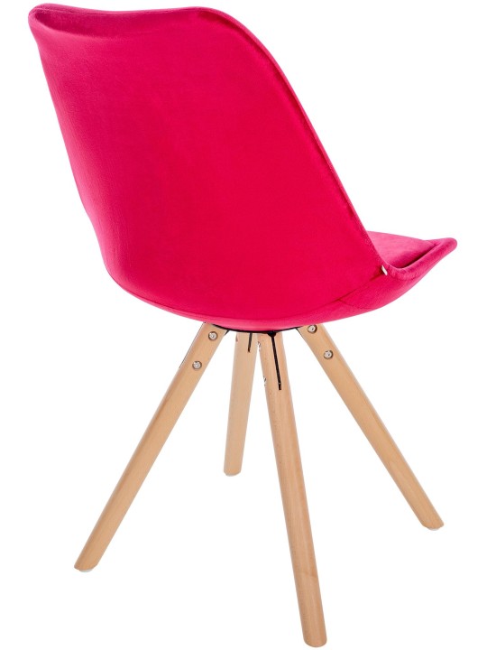Chaise Sofia Velours Ronde, rouge