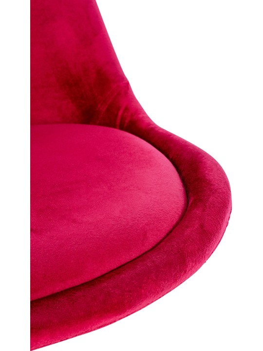 Chaise Sofia Velours Ronde, rouge