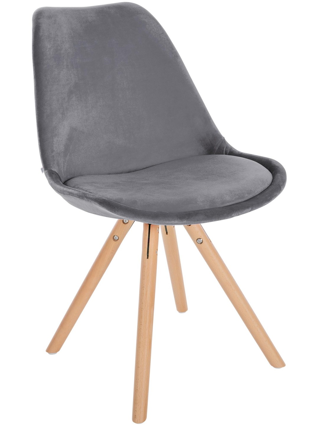 Chaise Sofia Velours Ronde, gris