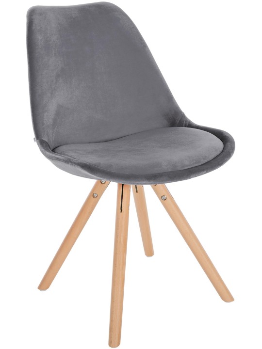 Chaise Sofia Velours Ronde, gris