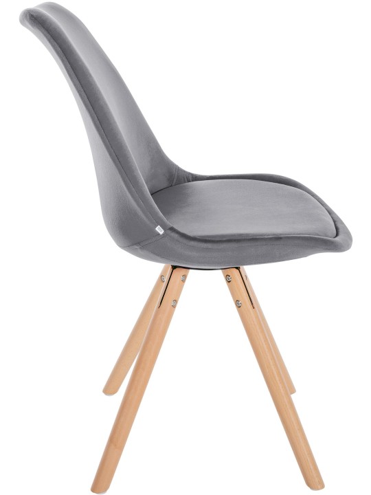 Chaise Sofia Velours Ronde, gris