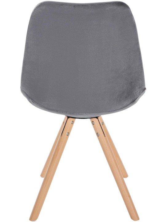 Chaise Sofia Velours Ronde, gris